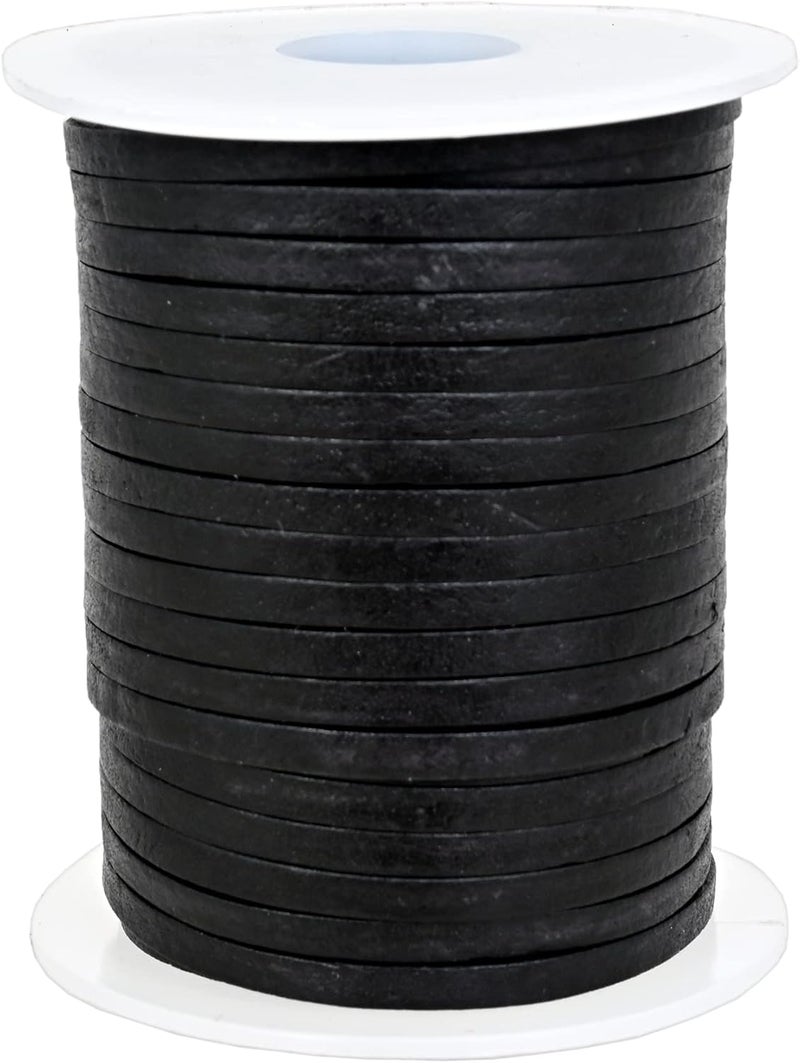 GENIQUE 3mm Leather Cord, Leather String Cord, Leather Strips for Leather Shoe Laces, Necklace, Bracelets, Jewelry Making, Crafting (3mm Black Distressed 5Mtr) - Image 3